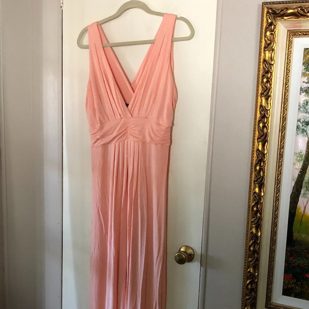 Iman Global Chic Peach Soft Knit Maxi Dress